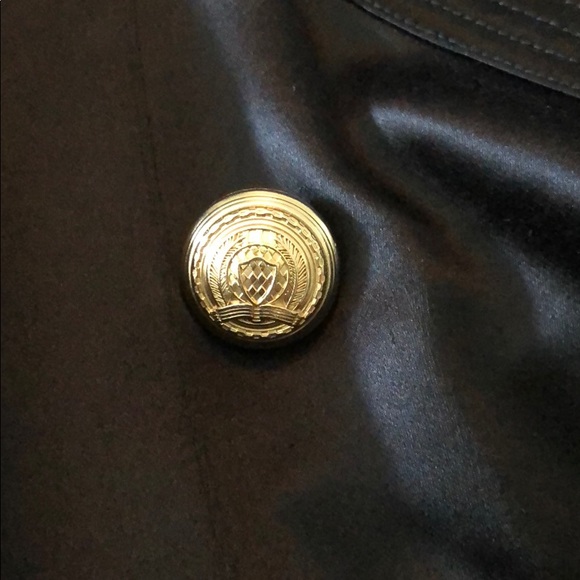 Balmain H&M Silk Jacket in Black Gold Buttons SZ 2 - Picture 8 of 9